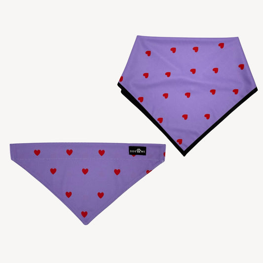 Herzen - Lila - Matching Bandana-Set
