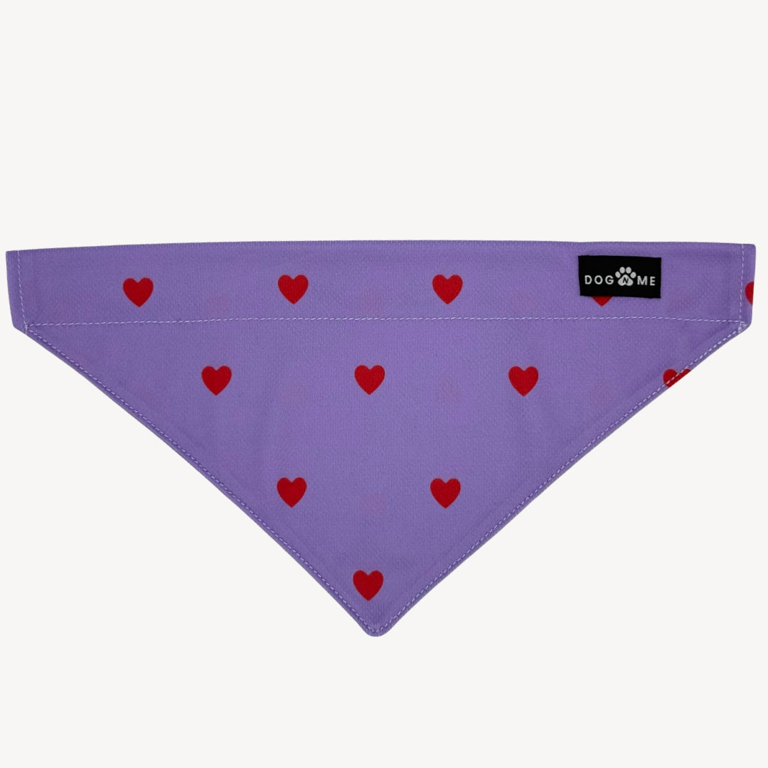 Hearts - Purple - Bandana Dog