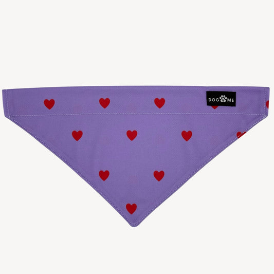 Hearts - Purple - Bandana Dog