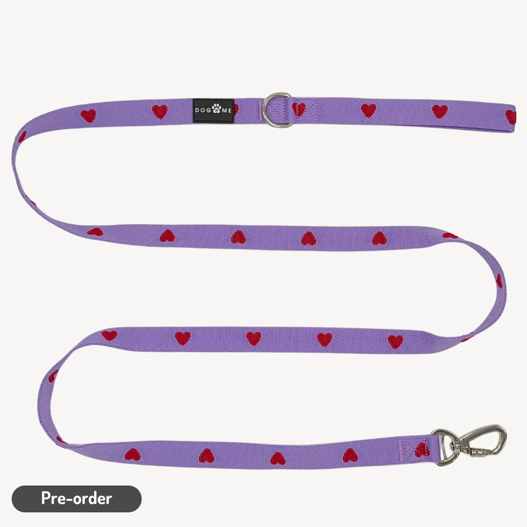 Herzen - Lila - Hundeleine